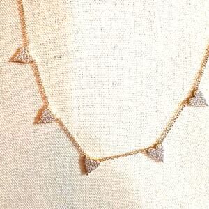 JCL Cubic Zirconia Pave 5 HEART Necklace Dainty Jewelry Classic 925 CHINA CZ